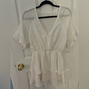 White short sleeve dress size large